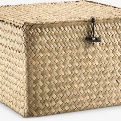 Pletena kutija sa poklopcem od morske trave 26x26x17