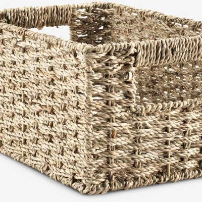 Pletena kutija sa ručkama od morske trave 20x30x15cm Natur