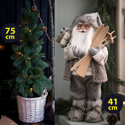 Kupi Zajedno! Jelka sa lampicama i  Deda Mraz