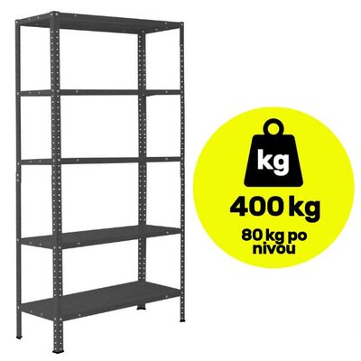 Montažna metalna polica velike nosivosti 4x80kg 188x90x30cm