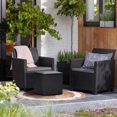 Balkonski set Marie sa box stolom Vigo Graphitte