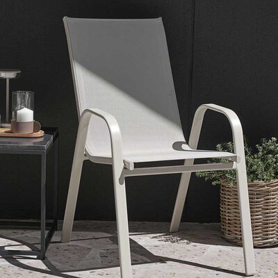 Stolica za terasu i baštu Lagard Bež Čelik - Tekstilen