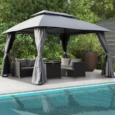 Paviljon 3x4m sa bočnim zavesama i zaobljenim krovom Korzika