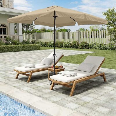 Četvrtasti Suncobran 3 x 3 m Sa Mehanizmom Za Podizanje i Spuštanje Bež