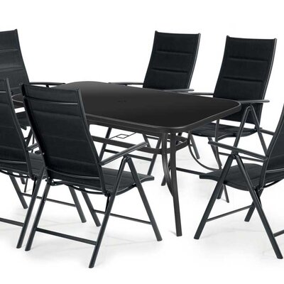 6 Podesivih Sklopivih Stolica i Sto - Set Fieldmann Dolores Black