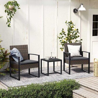 Ratan Set za Terasu - 2 Fotelje sa jastucima i Stočić Ortigia