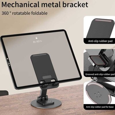 Stoni podesivi držač za mobilni ili tablet do 12.9 inča Crni