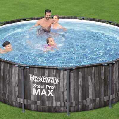 Bestway 5614Z Bazen sa čeličnim ramom pumpom i merdevinama 4.27m x 1.07m