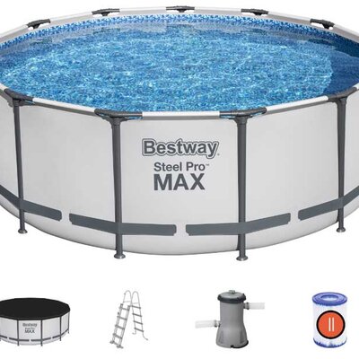 Bestway 5618W Bazen sa čeličnim ramom pumpom i merdevinama 3.96 m x 1.22 m