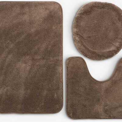 Prostirke za kupatilo Komplet 3 dela Dark sand