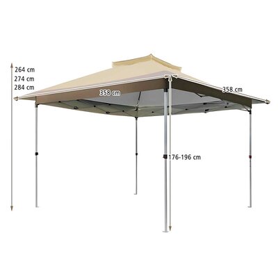 Sklopivi Gazebo sa Mehanizmom 3.5 x 3.5 m Podesiva Visina
