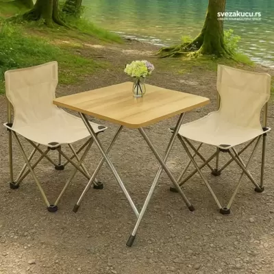 Garden garnitura Sklopivi set Dve stolice i sto