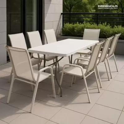 Garnitura za 8 osoba sa sklopivim stolom Stella