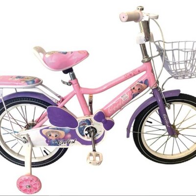 Dečiji Bicikl 16 Inča Sa Pomoćnim Točkovima Pink-ljubičasto