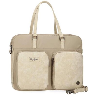 Ženska poslovna torba sa pregradom za laptop PJL Jana beige 71460
