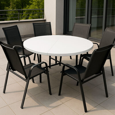 Baštenska Garnitura Mit Za 6 osoba Sa sklopivim okruglim stolom