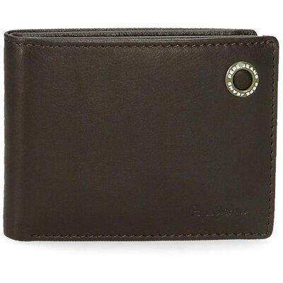 Novčanik od prirodne kože za muškarce PJL Badge brown 73731