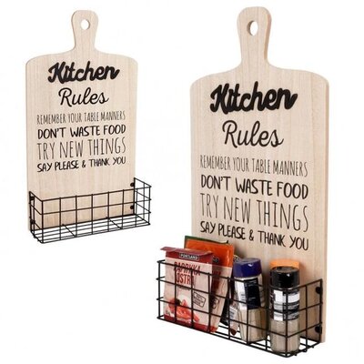 Kuhinjska polica u obliku daske sa korpom za odlaganje Vilde 530814