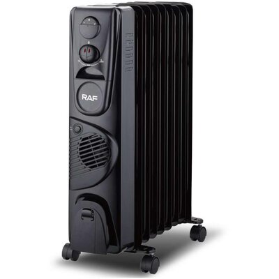 Raf R.0931b Uljni Radijator Sa Ventilatorom 9 Rebara Crni 2400w