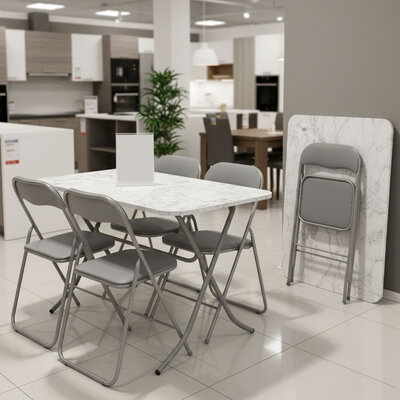 Trpezarijska garnitura za 4 osobe sa sklopivim stolom i stolicama Verto