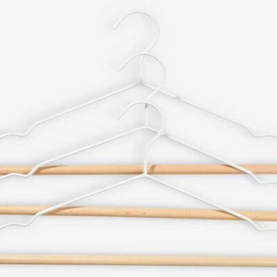 Set 3 vešalice za odeću Metal-Drvo