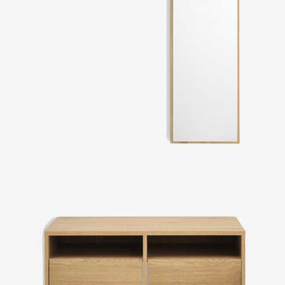 Predsoblje Indie - Ogledalo, Čiviluk i 2 Fioke