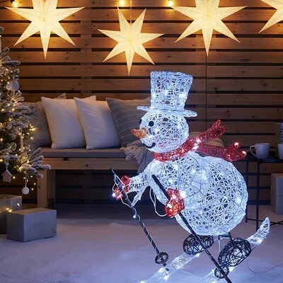 LED Svetleća Figura Sneško Na Skijama