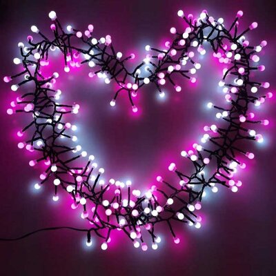 Lampice za jelku sa 100 roze i belih LED dioda 10m Za spoljnu i unutrašnju upotrebu