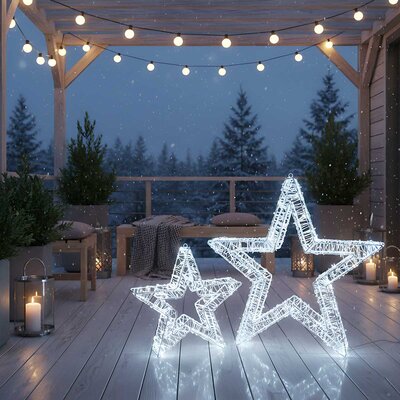 2 3D Zvezde Sa 600 i 1200 LED sijalica - Aluminijumska Konstrukcija