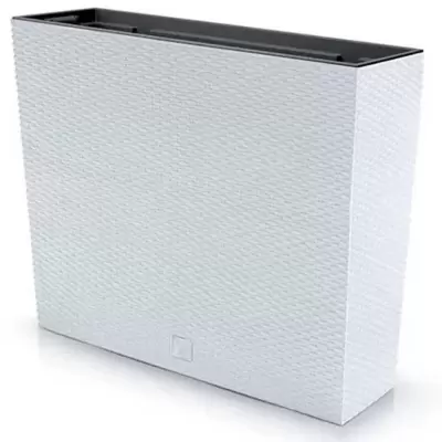 Prosperplast Visoka žardinjera sa ratan teksturom Bela 58x50x18cm