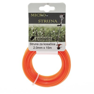 Struna za trimere za travu 2mm x 15m Kvadratni presek