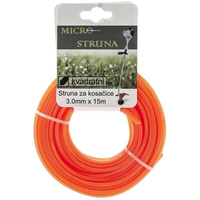 Struna za trimere za travu 3mm x 15m Kvadratni presek