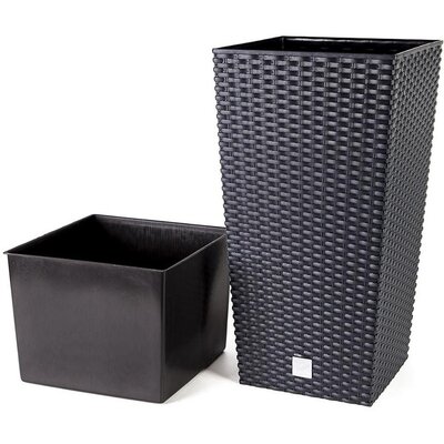 Saksija sa uloškom Ratan Look 27x27x50 cm Antracit