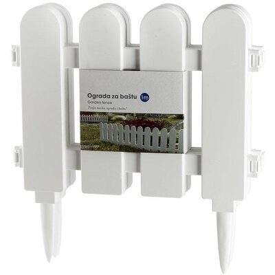 Dekorativna baštenska ogradica 1m V18cm Bela