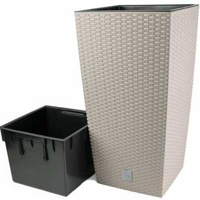 Visoka saksija sa uloškom Ratan Look 27x27x50 cm Cappuccino