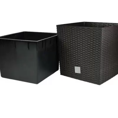 Četvrtasta saksija sa uloškom 27x27x27cm Dark Choco