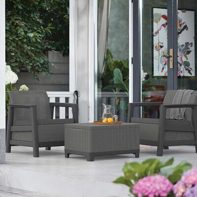 Keter Scandi Linea Balcony Set sa Box stolom Grafit