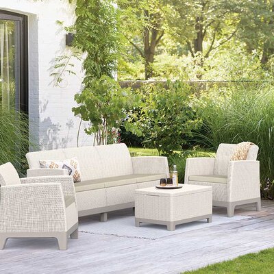 Keter Scandi Forma 3-Seater Lounge set sa trosedom i Box stolom Bež