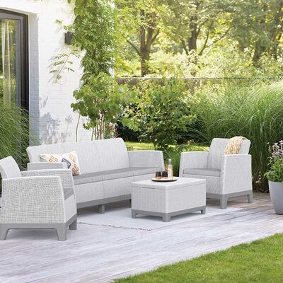 Keter Scandi Forma 3-Seater Lounge set sa trosedom i Box stolom Siva