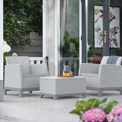 Keter Scandi Forma Balkonski Set sa Box stolom Siva