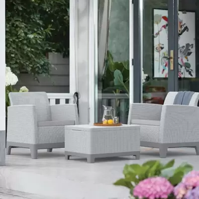 Keter Scandi Forma Balkonski Set sa Box stolom Siva