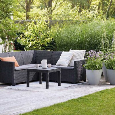 Ugaona garnitura Keter Marie Za 5 osoba Grafit