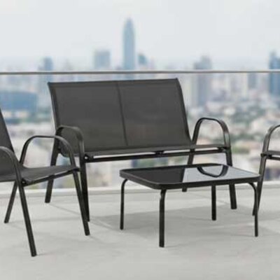 Baštenska garnitura sa dvosedom Lagos Black