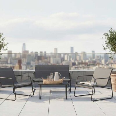 Baštenska garnitura sa dvosedom Luna Black