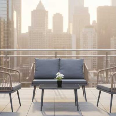 Baštenska garnitura sa dvosedom Dali Ratan Braon