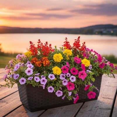 Žardinjera za cveće Ratan Look 50cm Antracit