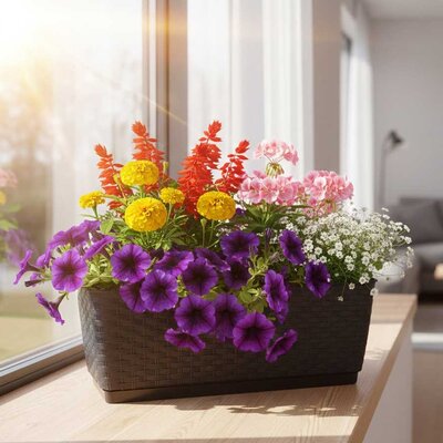 Žardinjera za cveće Ratan Look 30cm Antracit