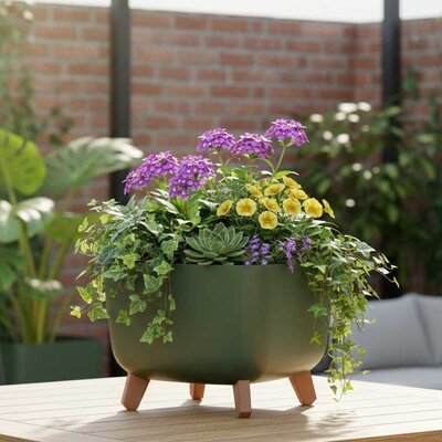 Saksija sa nogarima Prosperplast Gracia Olive Green 24x24x19cm