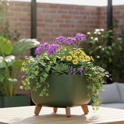 Saksija sa nogarima Prosperplast Gracia Olive Green 29x29x22cm