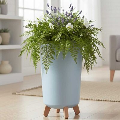 Visoka saksija sa nogarima Prosperplast Gracia Tubus Slim Svetlo siva